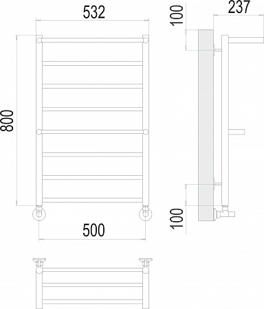 Анкона П8 500х800 Полотенцесушитель  TERMINUS Ангарск - фото 3