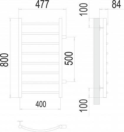 Классик П8 400х800 бп500 Полотенцесушитель  TERMINUS Ангарск - фото 3