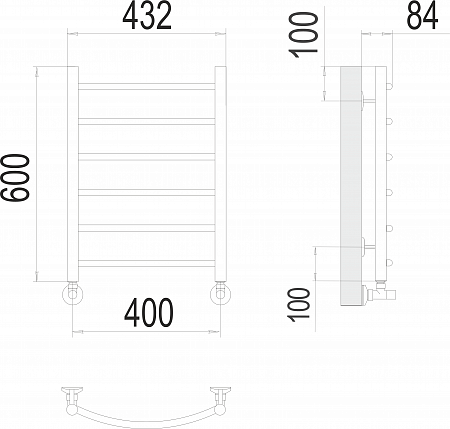 Классик П6 400х600 Полотенцесушитель  TERMINUS Ангарск - фото 3