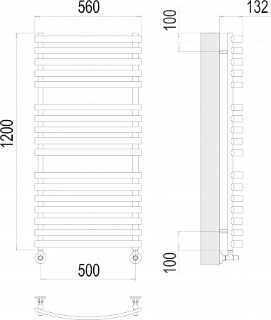 Капри П17 500х1200 Полотенцесушитель  TERMINUS Ангарск - фото 3