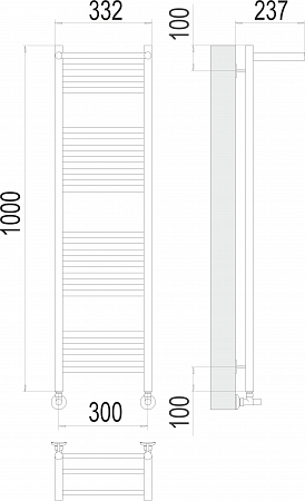 Аврора с/п П20 300х1000 Полотенцесушитель  TERMINUS Ангарск - фото 3