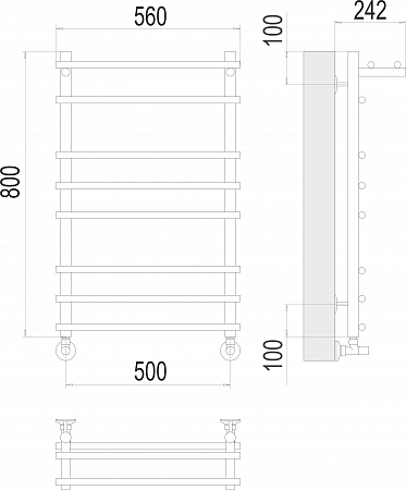 Ватра с/п П8 500х800 Полотенцесушитель  TERMINUS Ангарск - фото 3