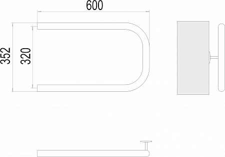 П-обр AISI 32х2 320х600 Полотенцесушитель  TERMINUS Ангарск - фото 3