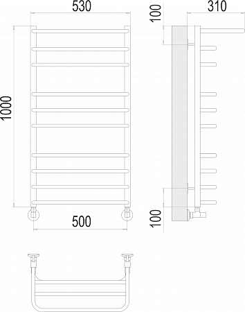 Арктур П10 500х1000 Полотенцесушитель  TERMINUS Ангарск - фото 3