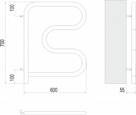 Электро 25 F-обр 600х600 поворотный Полотенцесушитель TERMINUS Ангарск - фото 3