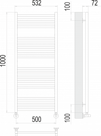 Аврора П20 500х1000 Полотенцесушитель  TERMINUS Ангарск - фото 3