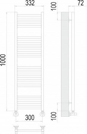 Аврора П20 300х1000 Полотенцесушитель  TERMINUS Ангарск - фото 3