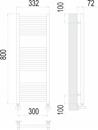 Аврора П16 300х800 Полотенцесушитель  TERMINUS Ангарск - фото 3