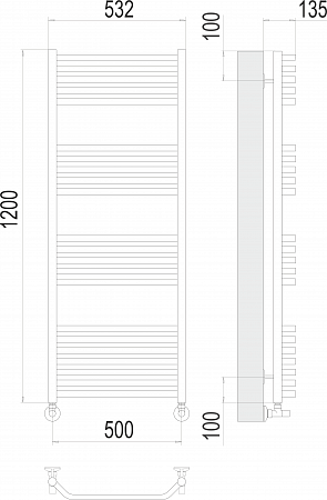 Виктория П22 500х1200 Полотенцесушитель  TERMINUS Ангарск - фото 3