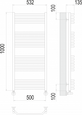 Виктория П20 500х1000 Полотенцесушитель  TERMINUS Ангарск - фото 3