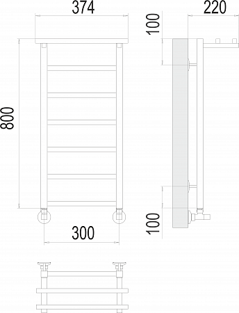 Контур с/п П7 300х800 Полотенцесушитель  TERMINUS Ангарск - фото 3