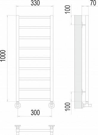 Контур П9 300х1000 Полотенцесушитель  TERMINUS Ангарск - фото 3