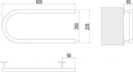 Электро 25 П-обр 600х200 Полотенцесушитель  TERMINUS Ангарск - фото 3