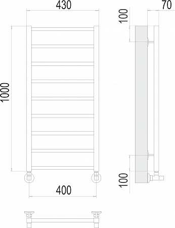 Контур П9 400х1000 Полотенцесушитель  TERMINUS Ангарск - фото 3