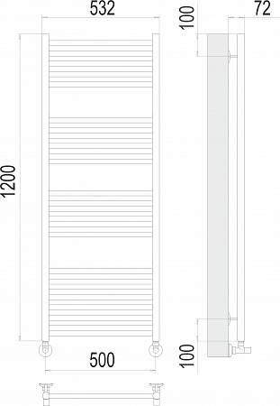 Аврора П22 500х1200 Полотенцесушитель  TERMINUS Ангарск - фото 3