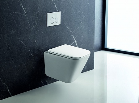 Подвесной унитаз безободковый Terminus Ватикан Монолит 490х340 белый Ангарск - фото 1